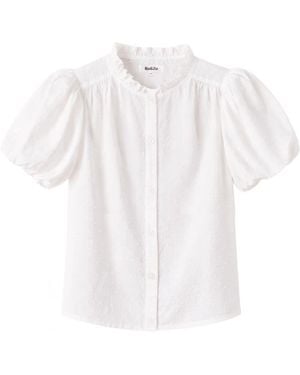 Ro & Zo Puff Sleeve Shirt - White