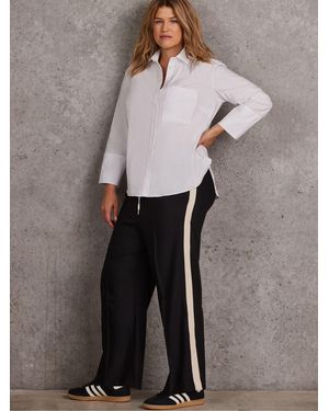 Live Unlimited Petite With Grosgrain Side Detail Wide-Leg Pants - Gray