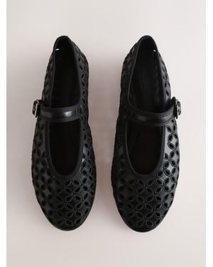 Next Standard Fit Forever Comfort Broderie Mary Janes Shoes - Black