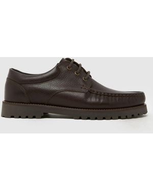 schuh Penn Leather Boat Shoes - Brown