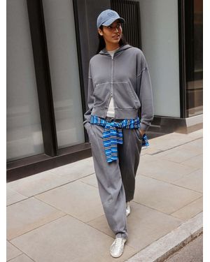 Next Charcoal Barrel Washed Look Sweatpants - Gray