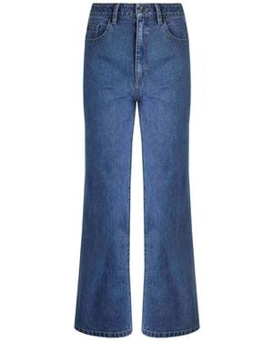 Weird Fish Denim Corine Wide Leg Denim Jeans - Blue