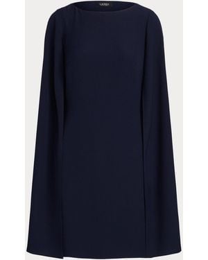 Ralph Lauren Petra Cape Georgette Cocktail Dress - Blue