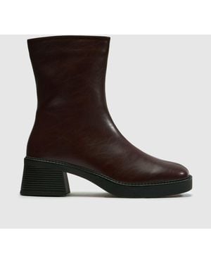 schuh Beauty Square Toe Chunky Boots - Black
