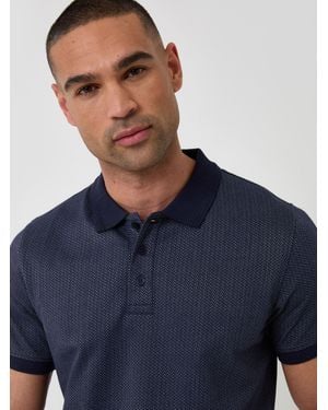 Threadbare Textured Cotton Polo Shirt - Blue