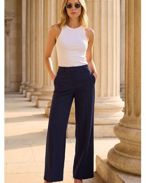 Roman Regular Wide Leg Pants - Blue