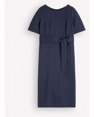 Boden Belted Ponte Midi Dress - Blue