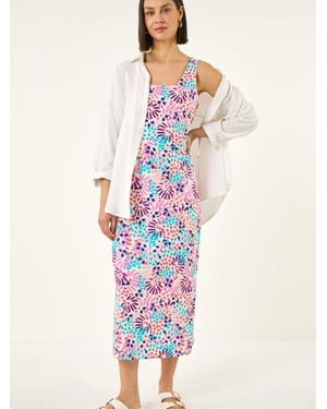 Roman Confett Print Midi Dress - White