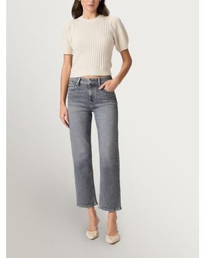 PAIGE Smokey Mason Ankle 27" Straight Leg Jeans - Gray