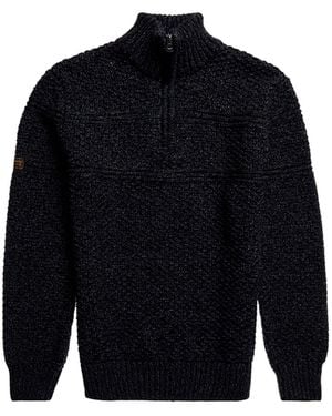 Superdry Jacob Henley Sweater - Blue
