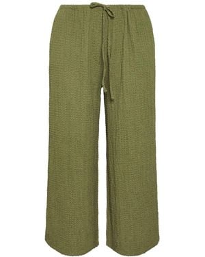Evans Textured Jersey Wide Leg Pants - Green
