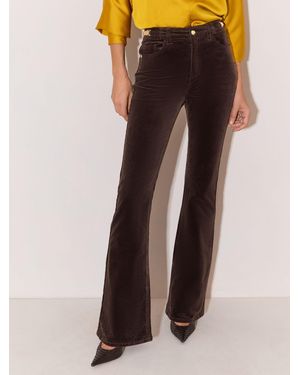 Lipsy Chocolate Petite High Waist Flare Jeans - Brown
