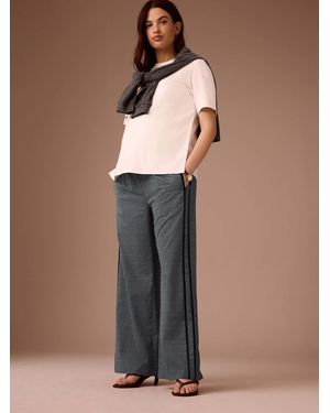 Next Check Side Stripe Maternity Wide Leg Pants - Gray