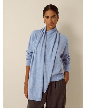 Monsoon Shaw Scarf Knit Sweater - Blue