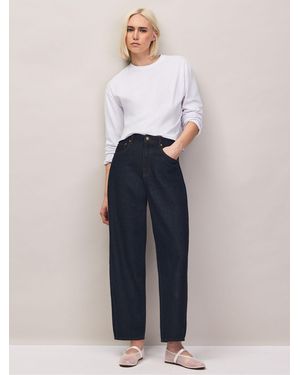 Ro & Zo Petite Denim Barrel Leg Jeans - Blue