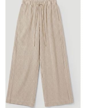 Hush Petunia Striped Side Detail Pants - Natural