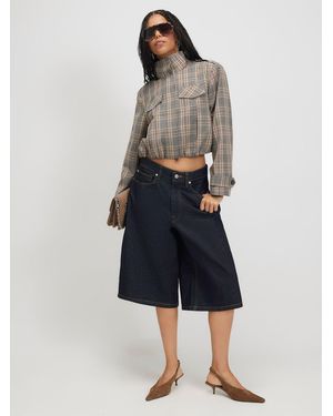 River Island Funnel Neck Bomber Jacket - Blue