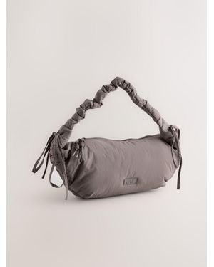 Self Ruched Shoulder Bag - Blue