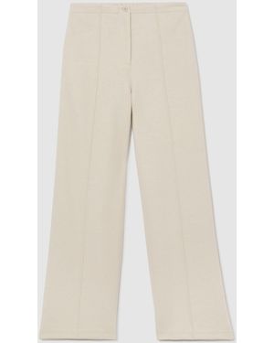 Reiss Ivory Layla Petite Lyocell-Wool Wide-Leg Sweatpants - Natural