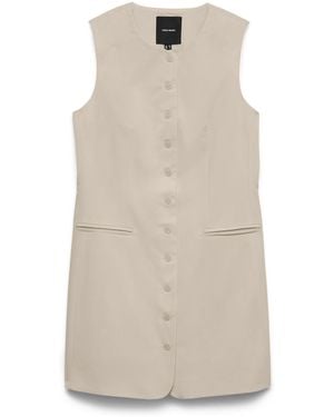 Vero Moda Sleeveless Tailored Mini Dress - Natural