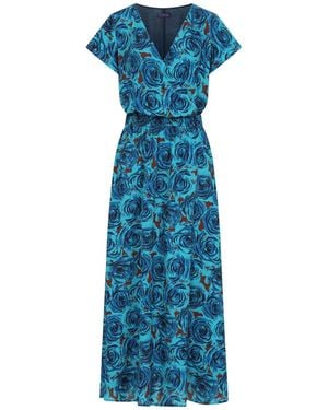 Hot Squash Chiffon Maxi Dress - Blau