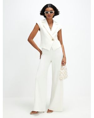 River Island Short Sleeve Cap Sleeve Jumpsuit - White