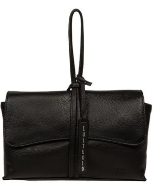Cultured London Nerissa Leather Mini Clutch Bag - Black