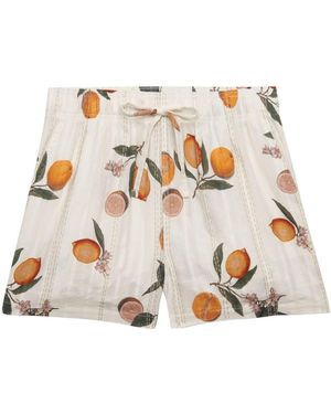 Superdry Off Cotton Broderie Beach Shorts - White