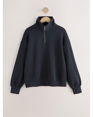 Next Slinky Quarter Zip Sweatshirt - Blue