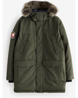 Superdry Everest Faux Fur Parka Jacket - Green