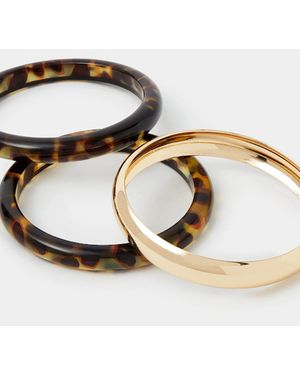 Accessorize Tort Bangles 3 Pack - Metallic