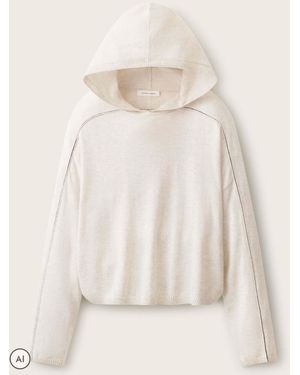 The White Company Side Stripe Hoodie With Cashmere - Natural