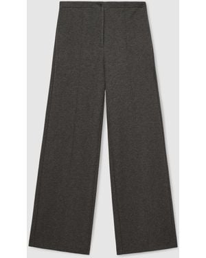 Reiss Charcoal Marl Layla Lyocell-Wool Wide-Leg Sweatpants - Gray