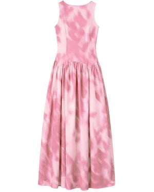 Ro & Zo Blurred Dropped Waist Dress - Pink