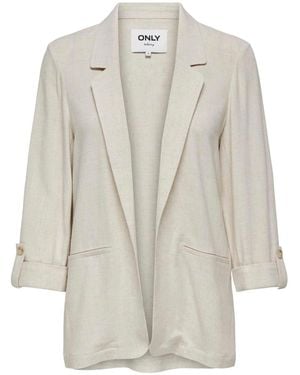 ONLY Linen Blend Open Blazer - White