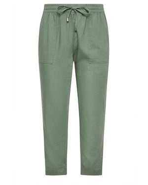 Evans Curve Linen Sweatpants - Green
