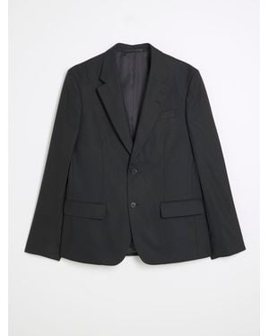 River Island Plain Slim Suit Jacket - Black