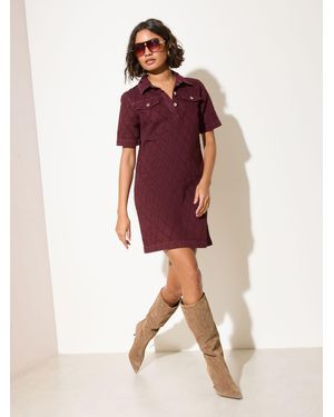 Friends Like These Denim A-Line Mini Dress - Multicolor