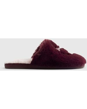 River Island Embroidered Cherry Mule Slippers - Purple