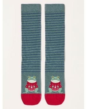 FatFace Fatface Christmas Frog Toe Socks - Blue