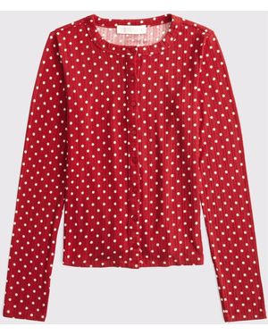 Abercrombie & Fitch Pointelle Long Sleeve Pyjama Top - Red