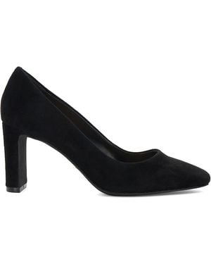 Dune Wf Arriving Wide Fit High Block Heel Court Shoes - Black