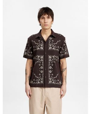 Anerkjendt Theo Flower Print Shirt - Black