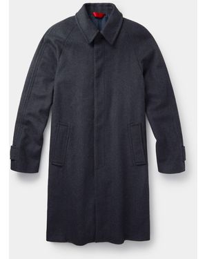 aubi Turville Wool Overcoat - Blue