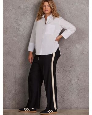 Live Unlimited Wide Leg Pants With Grosgrain Side Detail - Gray