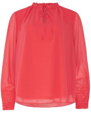 M Com Tie Neck Blouse - Red