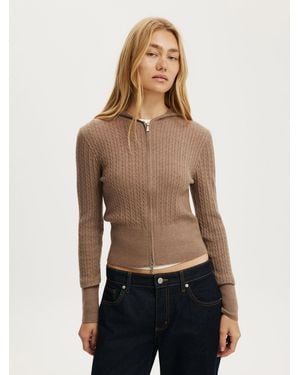 Cotton On Everfine Hooded Knit Cardigan - Blue