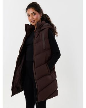 Threadbare Longline Padded Gilet - Blue