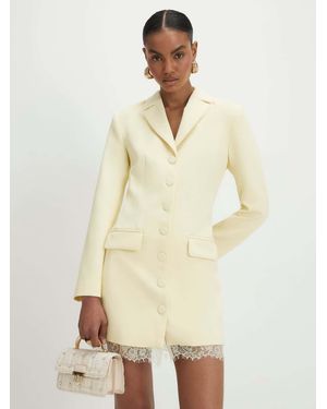 River Island Lace Trim Blazer Dress - Natural