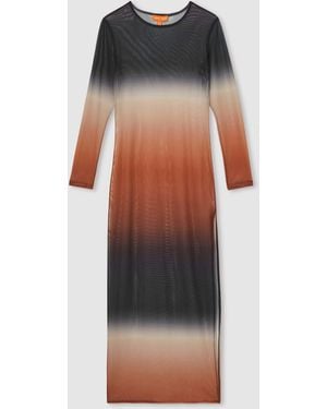 Reiss Sienna Mclaren-F1 -Team Ombré-Mesh-Maxikleid - Schwarz